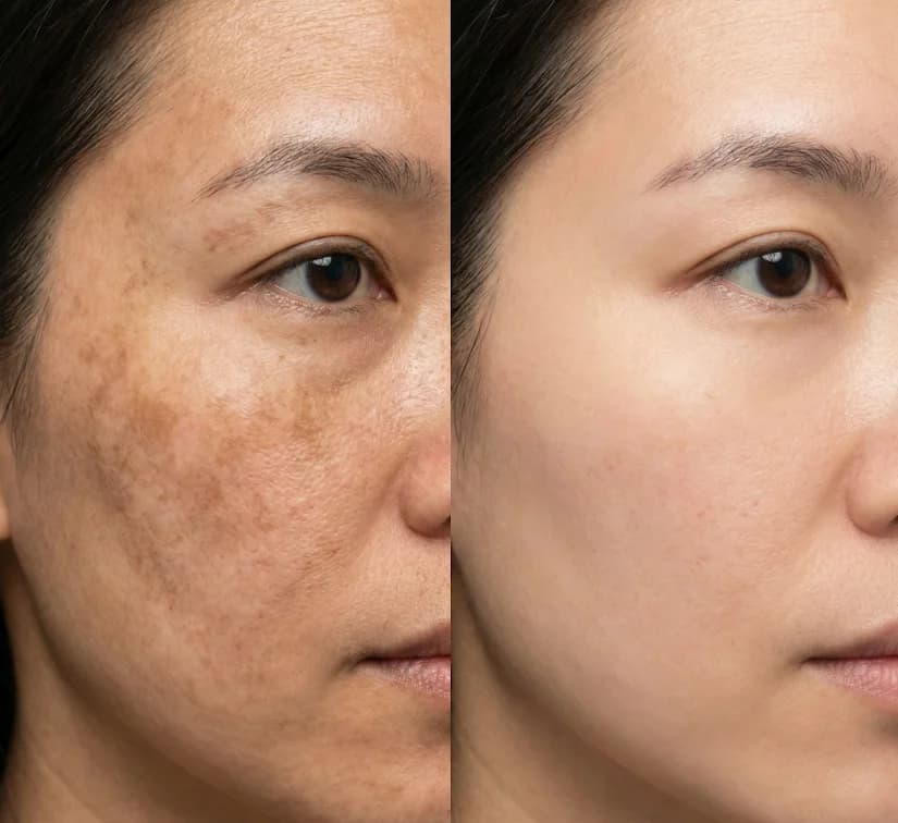 Patient after 4 sessions of PicoSure laser at Nexus Clinic Malaysia — visible reduction in melasma and brighter skin tone