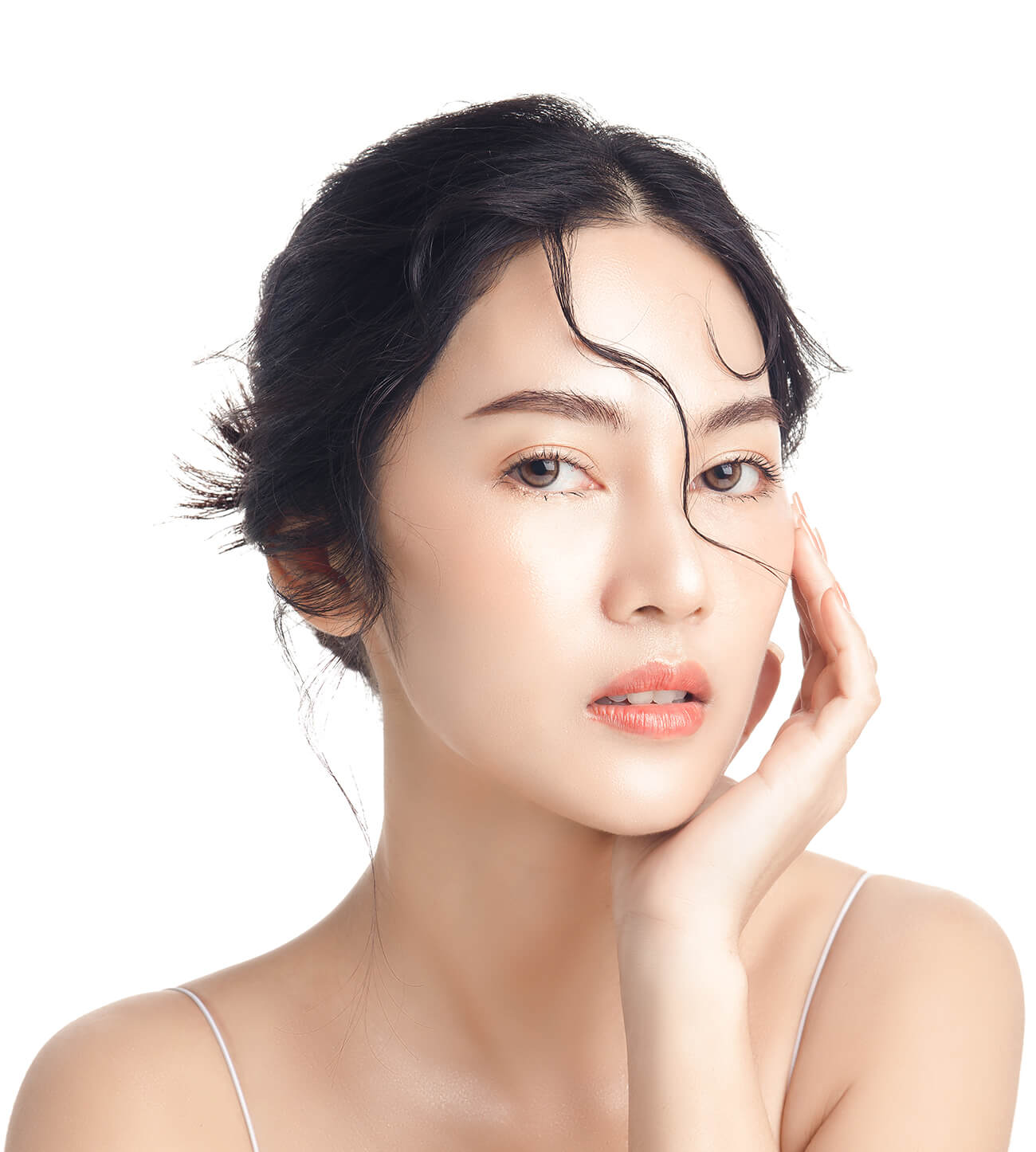 asian woman with beautiful face perfect clean fresh skin cute female model with natural makeup sparkling eyes white isolated background facial treatment cosmetology beauty concept 1 1